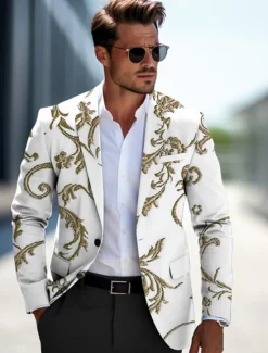 Outlet OUKU kentucky derby Men's Floral Long Sleeve Turndown Business Work Wear to work Going out Buttons Print Multi Pocket