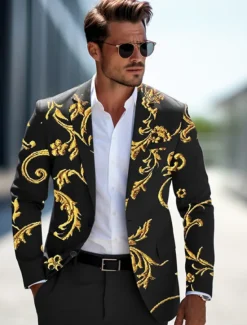 Outlet OUKU kentucky derby Men's Floral Long Sleeve Turndown Business Work Wear to work Going out Buttons Print Multi Pocket