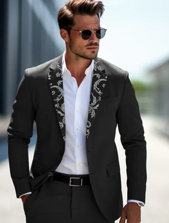 Sale OUKU kentucky derby Men's Floral Long Sleeve Turndown Vintage Business Work Wear to work Going out Buttons Print Multi Pocket