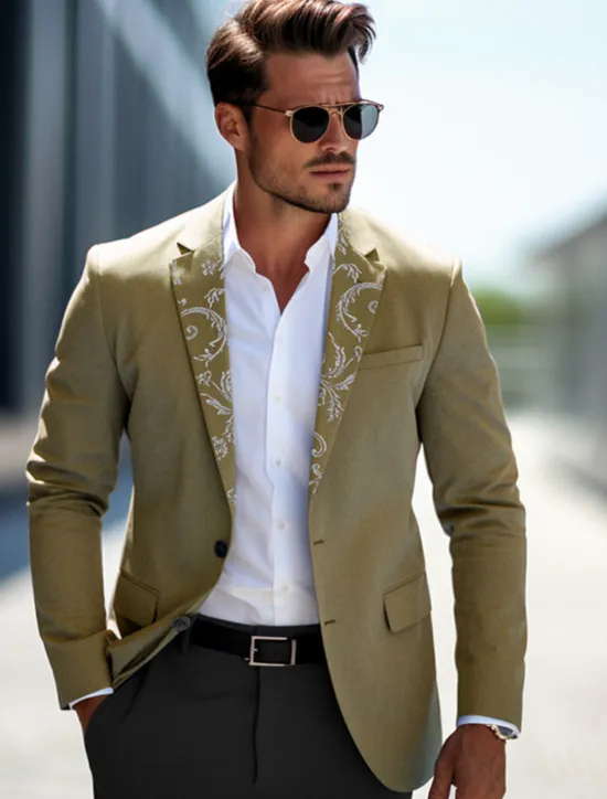 Sale OUKU kentucky derby Men's Floral Long Sleeve Turndown Vintage Business Work Wear to work Going out Buttons Print Multi Pocket