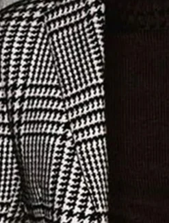 Outlet OUKU kentucky derby Men's Houndstooth Long Sleeve Turndown Fashion Streetwear Business Work Wear to work Going out Buttons Print Black