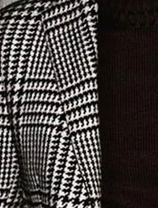 Outlet OUKU kentucky derby Men's Houndstooth Long Sleeve Turndown Fashion Streetwear Business Work Wear to work Going out Buttons Print Black