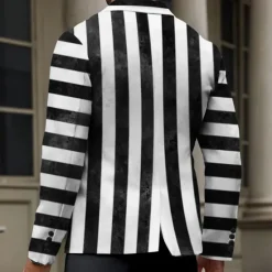 Sale OUKU kentucky derby Men's Striped Long Sleeve Turndown Business Casual Party Evening Wear Daily Buttons 3D Print Multi Pocket Black
