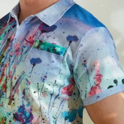 Outlet OUKU Kentucky Derby Men's Graphic Prints Waffle Polo Shirts Polo Shirts Lapel Polo Short Sleeve Polo Shirts Turndown Fashion Designer Casual Outdoor Street Casual Daily Print Summer Spring Blue-Green Blue