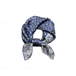 OUKU Male 100% Silk Square Scarf Formal Outdoor Vacation Dark Brown Wine Scarf