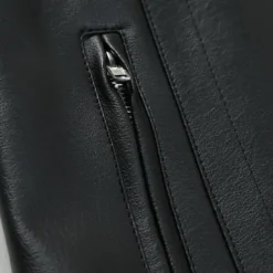 Sale OUKU Male Faux Leather Jacket Transition Jacket Casual Daily Zipper All Seasons Pure Color Outdoor Standing Collar Faux Leather Jacket Black