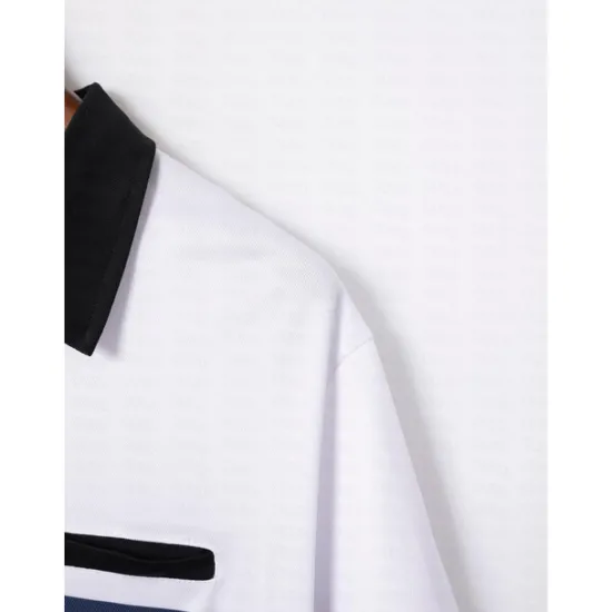 Outlet OUKU Male Polo Shirt Knit Polo Casual Date Lapel Short Sleeves Fashion Plaid / Striped / Chevron / Round Printing Knitting Summer Dry-Fit White Pink Red Orange Green Apricot Polo Shirt