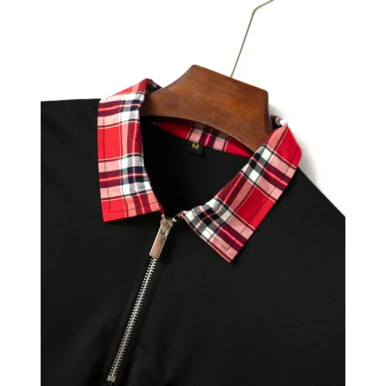 Sale OUKU Male Polo Shirt Knit Polo Casual Date Lapel Short Sleeves Fashion Plaid / Striped / Chevron / Round Solid / Plain Color Knitting Summer Dry-Fit Black White Pink Wine Dark Navy Sky Blue Polo Shirt
