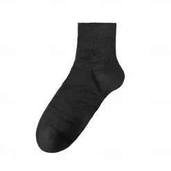 Online OUKU Men 1 Pair Socks Black White Color Plain School Formal Outdoor Plain Thin Summer Daily Casual