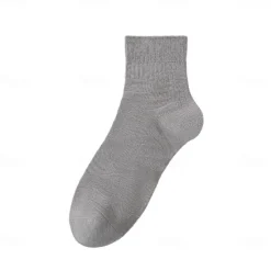 Online OUKU Men 1 Pair Socks Black White Color Plain School Formal Outdoor Plain Thin Summer Daily Casual