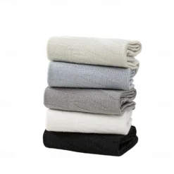 Online OUKU Men 1 Pair Socks Black White Color Plain School Formal Outdoor Plain Thin Summer Daily Casual