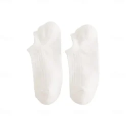 Online OUKU Men 1 Pair Socks No Show & Liner Socks Black White Color Plain School Formal Outdoor Medium Summer Spring Fall Daily Casual