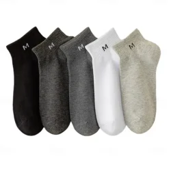 Best OUKU Men 1 Pair Socks No Show & Liner Socks Black White Color Plain School Formal Outdoor Medium Summer Spring Fall Winter Daily Casual