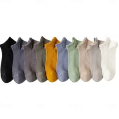 Sale OUKU Men 1 Pair Socks No Show & Liner Socks Black White Color Plain School Formal Outdoor Thin Summer Spring Fall All Seasons Daily Casual