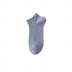 Sale OUKU Men 1 Pair Socks No Show & Liner Socks Black White Color Plain School Formal Outdoor Thin Summer Spring Fall All Seasons Daily Casual