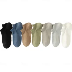 Hot OUKU Men 1 Pair Socks No Show & Liner Socks Black White Color Plain School Formal Outdoor Thin Summer Spring Fall Daily Casual