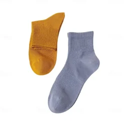 Online OUKU Men 1 Pair Socks No Show & Liner Socks Black White Color Plain School Formal Outdoor Thin Summer Spring Fall Daily Casual