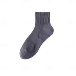 Online OUKU Men 1 Pair Socks No Show & Liner Socks Black White Color Plain School Formal Outdoor Thin Summer Spring Fall Daily Casual