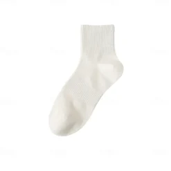 Online OUKU Men 1 Pair Socks No Show & Liner Socks Black White Color Plain School Formal Outdoor Thin Summer Spring Fall Daily Casual