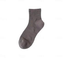 Online OUKU Men 1 Pair Socks No Show & Liner Socks Black White Color Plain School Formal Outdoor Thin Summer Spring Fall Daily Casual