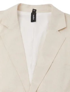 Clearance OUKU Men Linen Blazer Sport Coat Casual Daily Vacation Spring & Summer Cotton And Linen Solid Color Comfy Single Breasted Two-button Blazer White Beige Light Blue