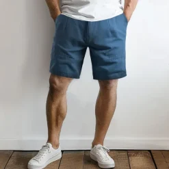 Sale OUKU Men's 100% Cotton Cargo Shorts Patchwork Zipper Pocket Solid Color Knee Length Wedding Outdoor Party Vacation Vintage Light Khaki Black Micro-elastic