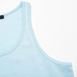 New OUKU Men's 100% Cotton 3D Print Tank Top Graphic Fashion Outdoor Casual Vest Top Undershirt Street Casual Daily T shirt White Blue Sleeveless Crew Neck Shirt Spring & Summer Clothing Apparel
