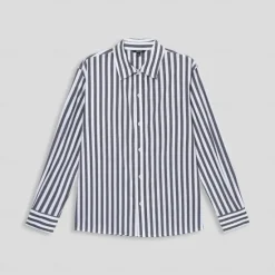 Best OUKU Men's 100% Cotton Dress Shirt Long Sleeve Striped Turndown Formal Office / Career Button Clothing Apparel Daily Business Black