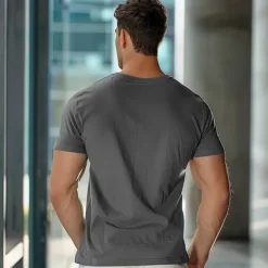 Best OUKU Men's 100% Cotton Fashion Outdoor Casual T shirt Tee Tee Top Street Casual Daily T shirt Short Sleeve Crew Neck Shirt Spring & Summer Clothing Apparel Dark Gray