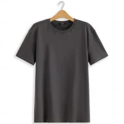 Best OUKU Men's 100% Cotton Fashion Outdoor Casual T shirt Tee Tee Top Street Casual Daily T shirt Short Sleeve Crew Neck Shirt Spring & Summer Clothing Apparel Dark Gray