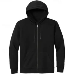 Best OUKU Men's 100% Cotton Full Zip Hoodie Black White Hooded Graphic Tree Zipper Print Christmas Christmas Gifts Sports & Outdoor Vintage Cool Designer Fall Winter Clothing Apparel Hoodies Sweatshirts