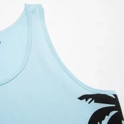 OUKU Men's 100% Cotton Graphic Tank Top Casual Vest Top Coconut Tree Fashion Hawaiian Undershirt Street Daily Beach T shirt White Blue Short Sleeve Crew Neck Shirt Spring & Summer Clothing Apparel