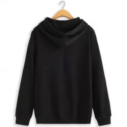 Best OUKU Men's Cotton Hoodie Pullover Basic Fashion Daily Casual Hoodies Letter Long Sleeve Holiday Vacation Streetwear Hooded Spring & Fall Clothing Apparel Designer Black