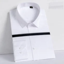 Best OUKU Men's 100% Cotton Non-iron Dress Shirt Button Up Shirt Solid Color School Formal White Long Sleeve Turndown All Seasons Clothing Apparel