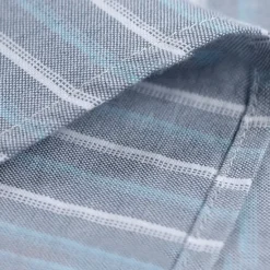 New OUKU Men's 100% Cotton Oxford Shirt grey blue Light Green Pink Purple Long Sleeve Striped Button Down Collar School Wedding Buttons Clothing Apparel Neutral Fashion Daily