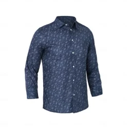 Discount OUKU Men's 100% Cotton Paisley Shirt Button Down Shirt Casual Shirt Long Sleeve Vintage Hawaiian Artistic School Performance Wedding Spring Fall Turndown Button Up Navy Blue