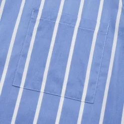 Clearance OUKU Men's 100% Cotton Shirt Blue Short Sleeve Striped Vertical Stripes Turndown Outdoor Causal Button Clothing Apparel Vacation Daily Black