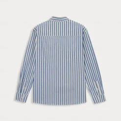 Best OUKU Men's 100% Cotton Shirt Summer Shirt Button Up Shirt Casual Shirt Black Blue Long Sleeve Stripes Lapel Daily Wear Vacation Clothing Apparel Cotton Fashion Hawaiian Casual