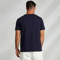 Best OUKU Men's 100% Cotton T shirt Graphic Fashion Outdoor Casual Tee Tee Top Street Casual Daily T shirt White Short Sleeve Crew Neck Shirt Spring & Summer Clothing Apparel Navy Blue