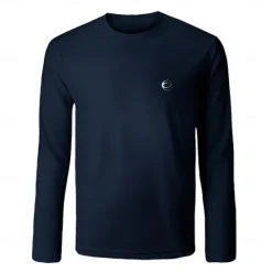 New OUKU Men's 100% Cotton T Shirt Ombre Graphic Crew Neck Training Outdoor Long Sleeve Crewneck Clothing Apparel Elegant Warm Vacation Vintage