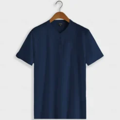 Clearance OUKU Men's 100% Cotton T Shirt Solid Color Henley Collar Short Sleeve Buttons Clothing Apparel Vacation Vintage Tropical Sports
