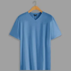 Best OUKU Men's 100% Cotton T Shirt Solid Color V Neck Training Outdoor Short Sleeve V Neck Clothing Apparel Vacation Sports Neutral Fashion