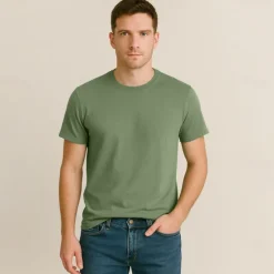 Outlet OUKU Men's 100% Cotton T shirt Tee Cotton Shirt Solid Color Crew Neck Clothing Apparel Outdoor Office Short Sleeve Crewneck Classic Style Cotton Fashion Cool Daily Solid Color