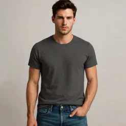 Outlet OUKU Men's 100% Cotton T shirt Tee Cotton Shirt Solid Color Crew Neck Clothing Apparel Outdoor Office Short Sleeve Crewneck Classic Style Cotton Fashion Cool Daily Solid Color