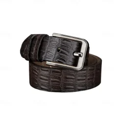 New OUKU Men's 100% Leather Cowhide Belt Black Brown Cowhide Elegant Vacation Vintage School Formal Wedding