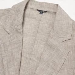 Hot OUKU Men's 100% Linen Blazer Jacket Wedding Party Casual Elegant Vacation Summer Spring Linen Blue Linen Blazer Solid Color Single Breasted Two-button Blazer Blue Beige