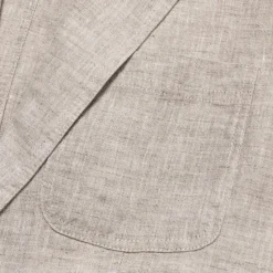 Hot OUKU Men's 100% Linen Blazer Jacket Wedding Party Casual Elegant Vacation Summer Spring Linen Blue Linen Blazer Solid Color Single Breasted Two-button Blazer Blue Beige