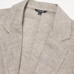 Online OUKU Men's 100% Linen Blazer Jacket Wedding Party Anniversary Summer Spring Linen Solid Color Single Breasted One-button Blazer Blue Beige