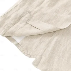 Online OUKU Men's 100% Linen Blazer Jacket Wedding Party Anniversary Summer Spring Linen Solid Color Single Breasted One-button Blazer Blue Beige
