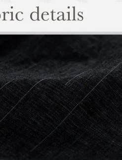 New OUKU Men's 100% Linen Blazer Lightweight Jacket Outdoor Casual Without Lining Classic & Timeless Chic & Modern Spring & Fall Linen Vertical Stripes Artistic Style Classic Style Blazer Navy Blue Black